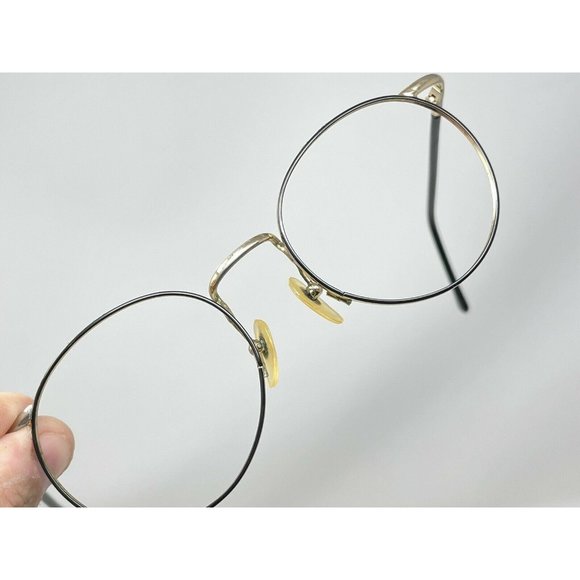 VINTAGE Polo Ralph Lauren Polo 535 Eyeglasses Round Black & Gold 51 [] 18 Rare - Picture 10 of 11